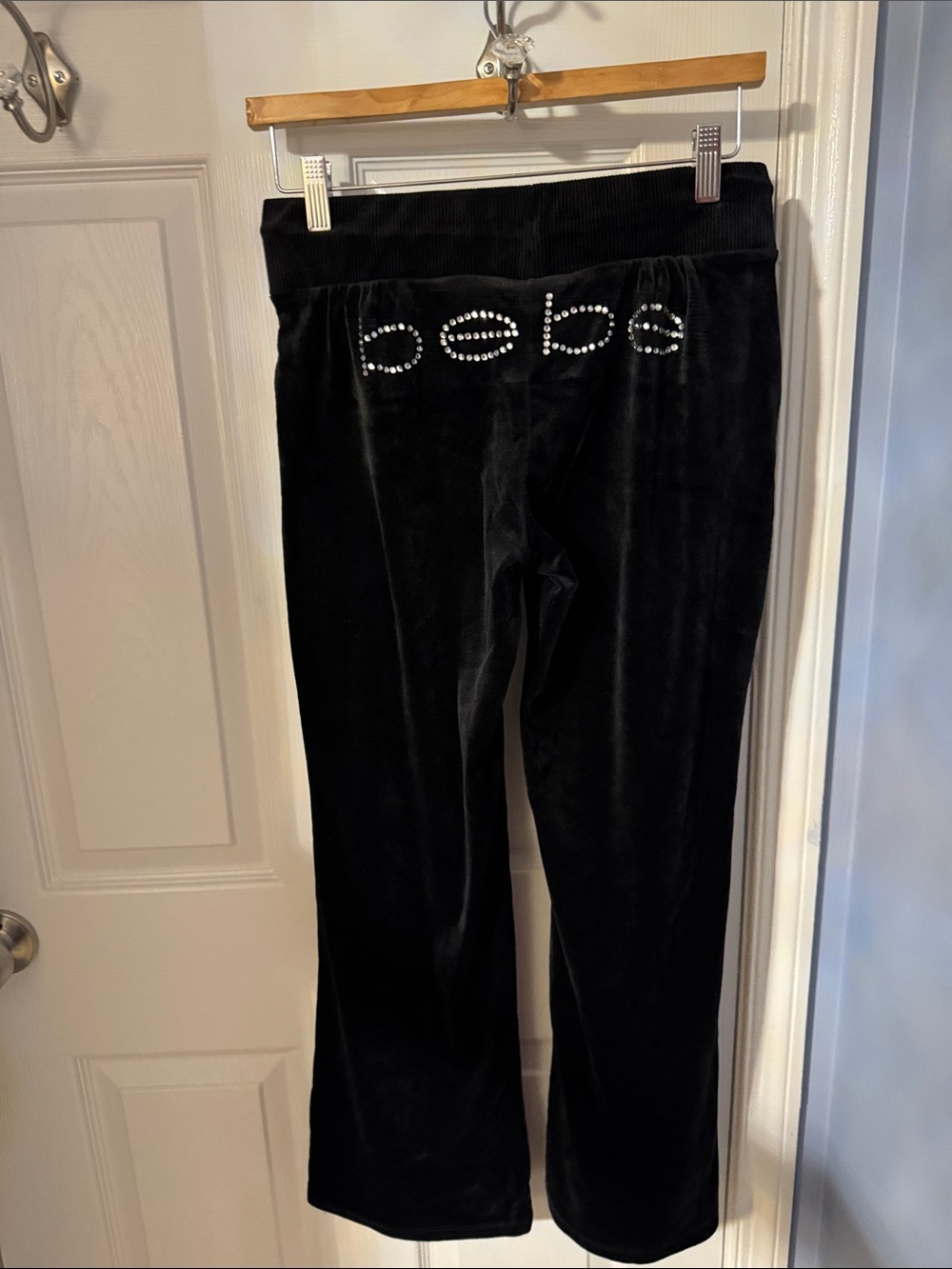 bebe velour logo sweatpants